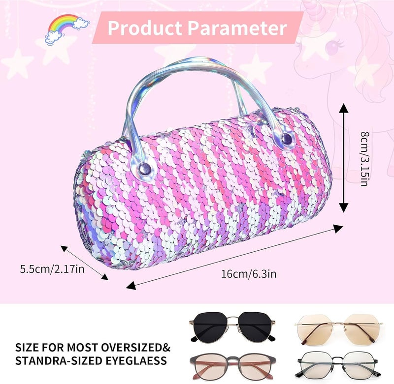 PERFECTSIGHT Store Hard Shell Eyeglasses Case, PU Leather Protective Glasses Case, Cute Eyeglass Case for Women Men Girls - Image 2